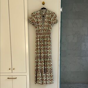 Max Studio Red and Green Patterned Maxi Dress